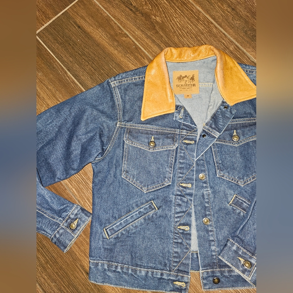 SCHAEFER OUTFITTER VINTAGE JEAN COLLAR JACKET EXCELLENT Sz MEDIUM - Picture 5 of 5